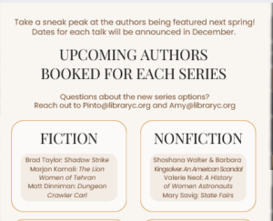 Upcoming online author talks