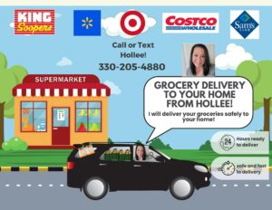 Grocery delivery to your home from Hollee! 330-205-4880